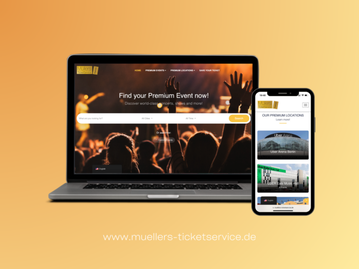 Müllers Ticketservice Webseite